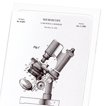PATENT OF MICROSCOPE (1899): Patent Greeting Card