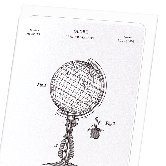 PATENT OF GLOBE (1888): Patent Greeting Card