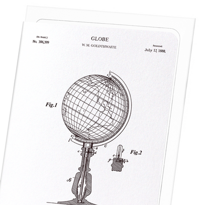PATENT OF GLOBE (1888): Patent Greeting Card