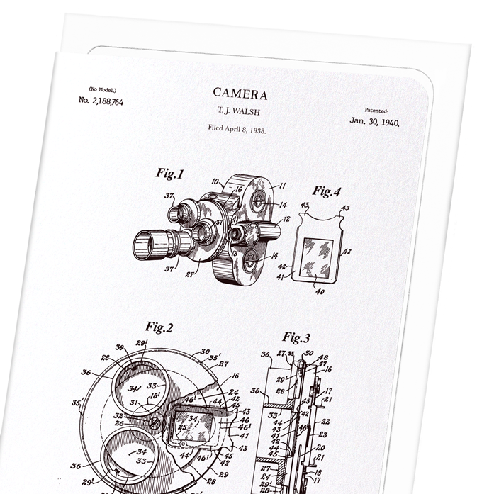 PATENT OF CAMERA (1940): Patent Greeting Card