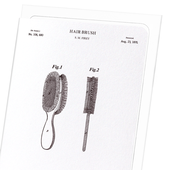 PATENT OF A HAIR BRUSH (1870): Patent Greeting Card