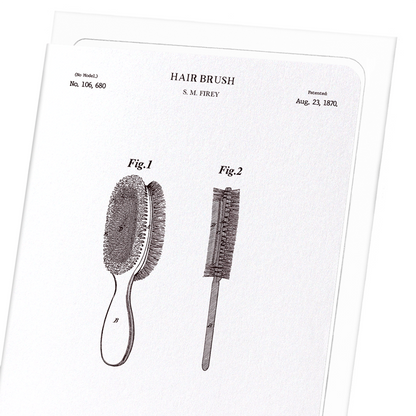 PATENT OF A HAIR BRUSH (1870): Patent Greeting Card
