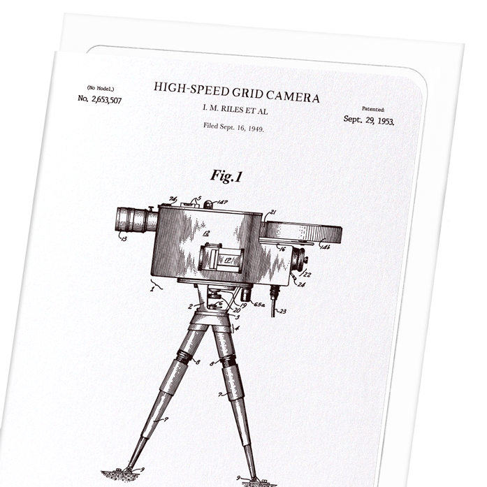 PATENT OF HIGH-SPEED GRID CAMERA (1953): Patent Greeting Card