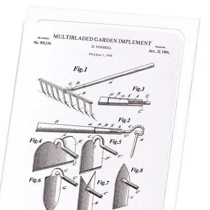 PATENT OF GARDEN IMPLEMENT (1904): Patent Greeting Card