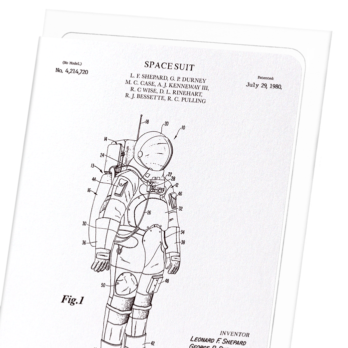 PATENT OF SPACESUIT (1980): Patent Greeting Card