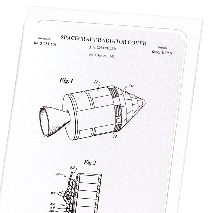 PATENT OF SPACECRAFT RADIATOR COVER (1969): Patent Greeting Card