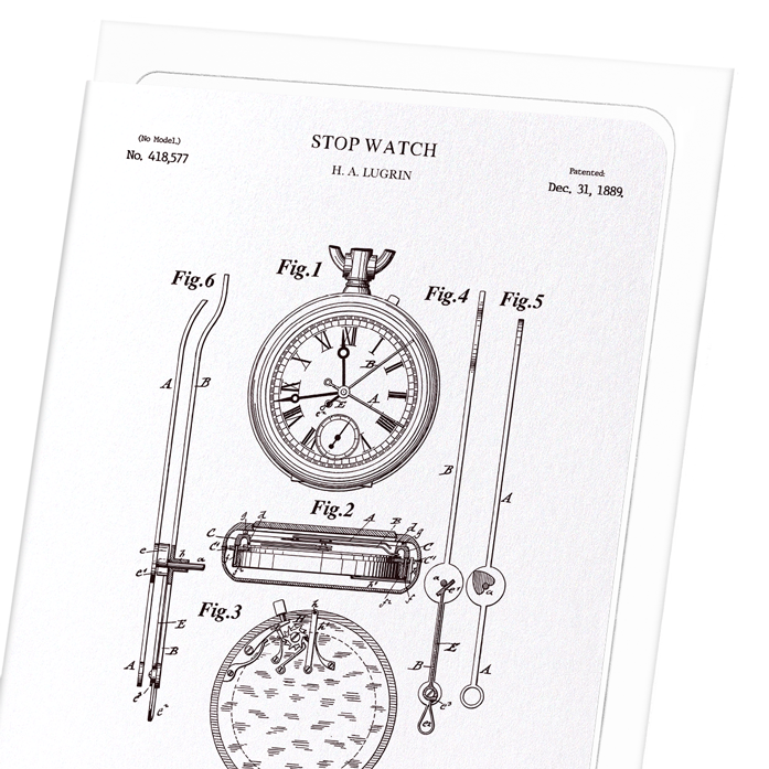 PATENT OF STOPWATCH (1889): Patent Greeting Card