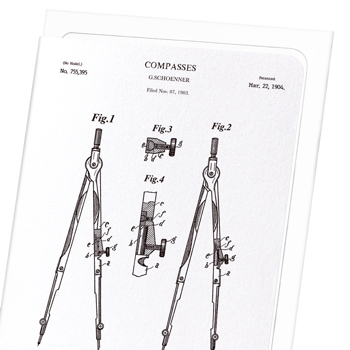 PATENT OF COMPASS (1904): Patent Greeting Card