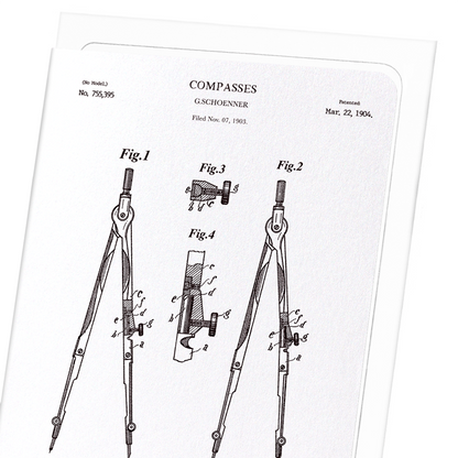 PATENT OF COMPASS (1904): Patent Greeting Card