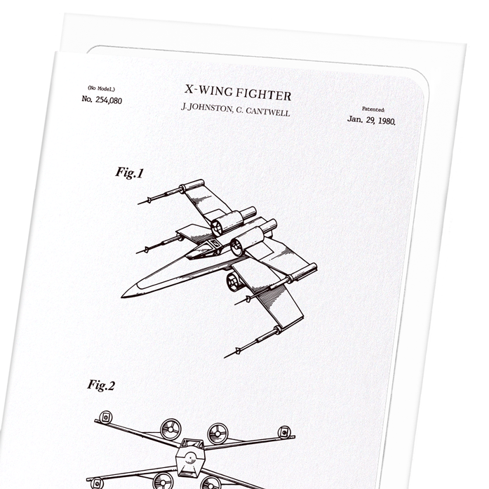 PATENT OF X-WING FIGHTER (1980): Patent Greeting Card