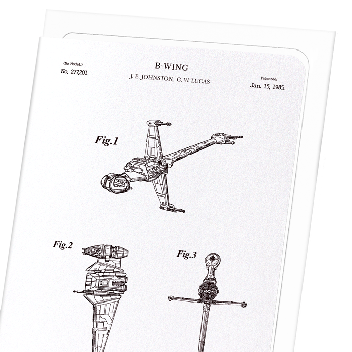 PATENT OF B-WING (1985): Patent Greeting Card