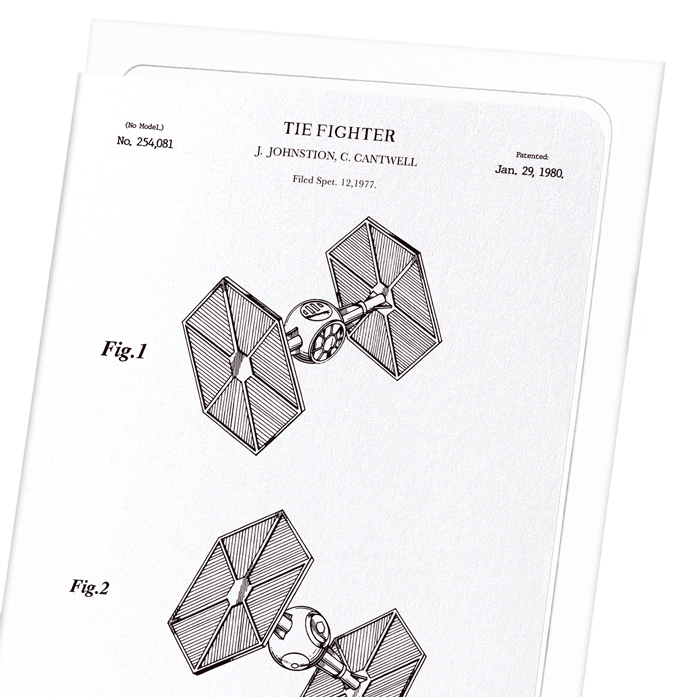 PATENT OF TIE FIGHTER (1980): Patent Greeting Card