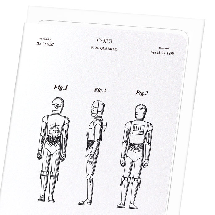 PATENT OF C-3PO (1979): Patent Greeting Card