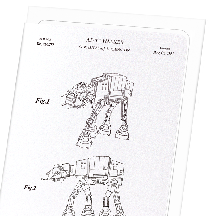 PATENT OF AT-AT WALKER (1982): Patent Greeting Card