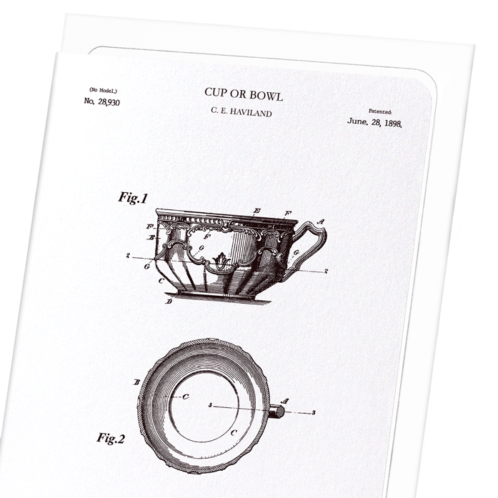 PATENT OF CUP OR BOWL (1898): Patent Greeting Card