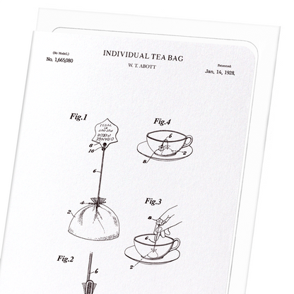 PATENT OF INDIVIDUAL TEA BAG (1928): Patent Greeting Card