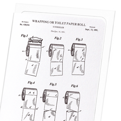 PATENT OF WRAPPING OR TOILET PAPER ROLL (1891): Patent Greeting Card