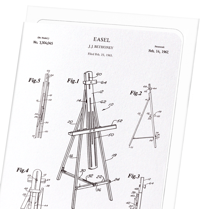 PATENT OF EASEL (1967): Patent Greeting Card