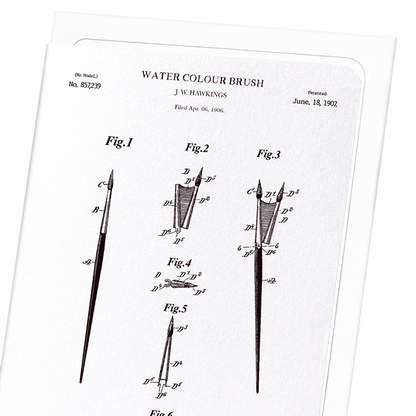 PATENT OF WATER COLOUR BRUSH (1907): Patent Greeting Card