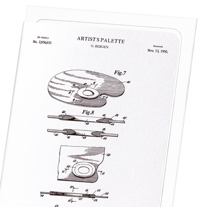 PATENT OF ARTIST'S PALETTE (1950): Patent Greeting Card