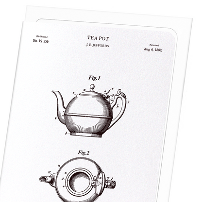 PATENT OF TEAPOT (1889): Patent Greeting Card