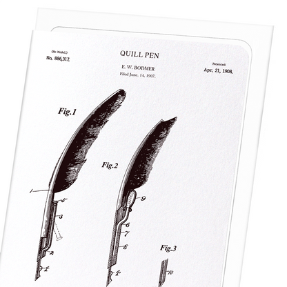 PATENT OF QUILL PEN (1908): Patent Greeting Card