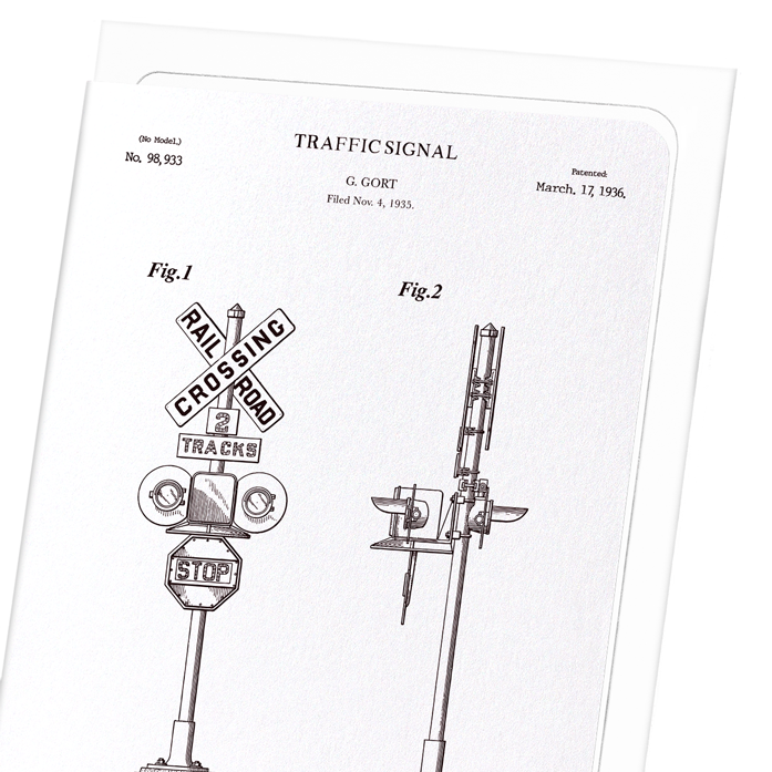 PATENT OF TRAFFIC SIGNAL (1936): Patent Greeting Card