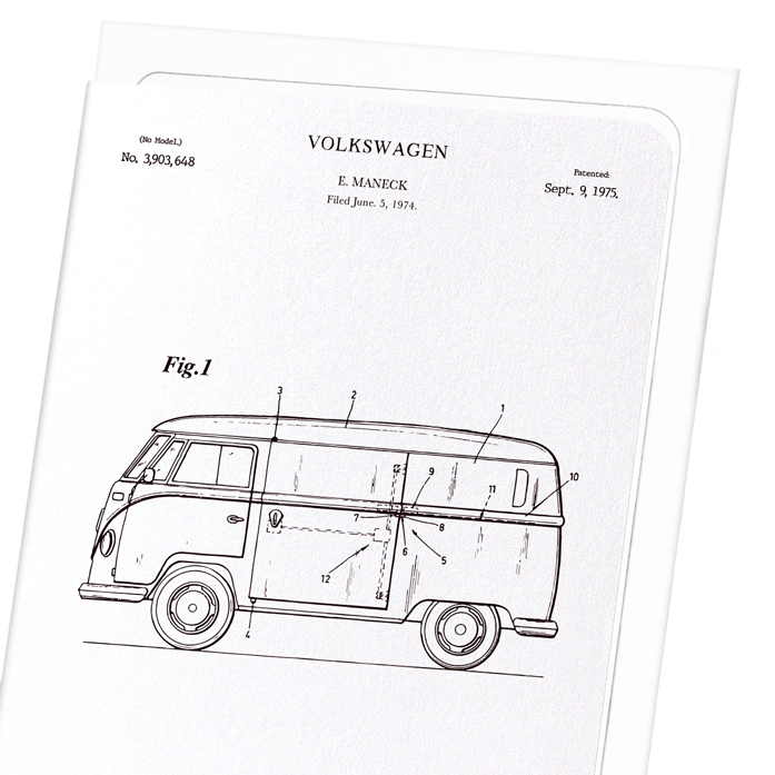 PATENT OF VOLKSWAGEN (1975): Patent Greeting Card