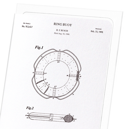 PATENT OF RING BUOY (1909): Patent Greeting Card