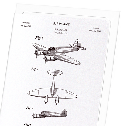 PATENT OF AIRPLANE (1938): Patent Greeting Card