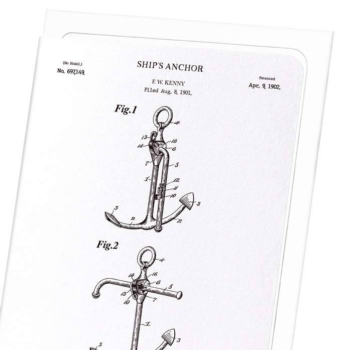 PATENT OF SHIP'S ANCHOR (1902): Patent Greeting Card