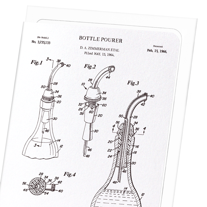 PATENT OF BOTTLE POURER (1966): Patent Greeting Card