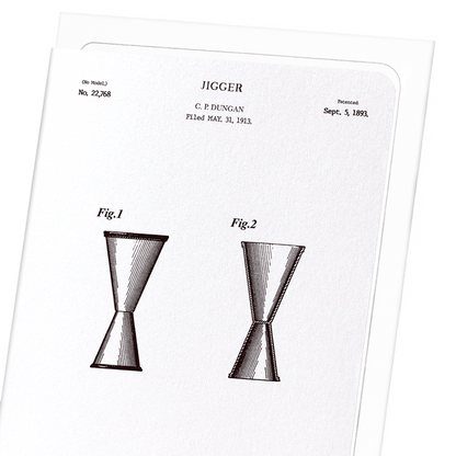 PATENT OF JIGGER (1893): Patent Greeting Card