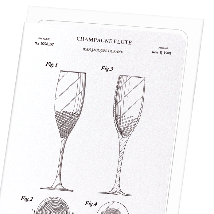 PATENT OF CHAMPAGNE FLUTE (1988): Patent Greeting Card