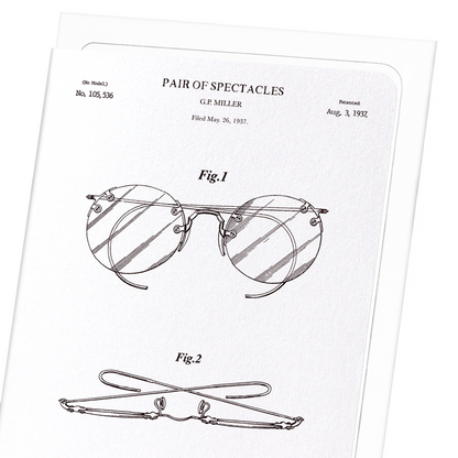PATENT OF EYEGLASSES (1908): Patent Greeting Card