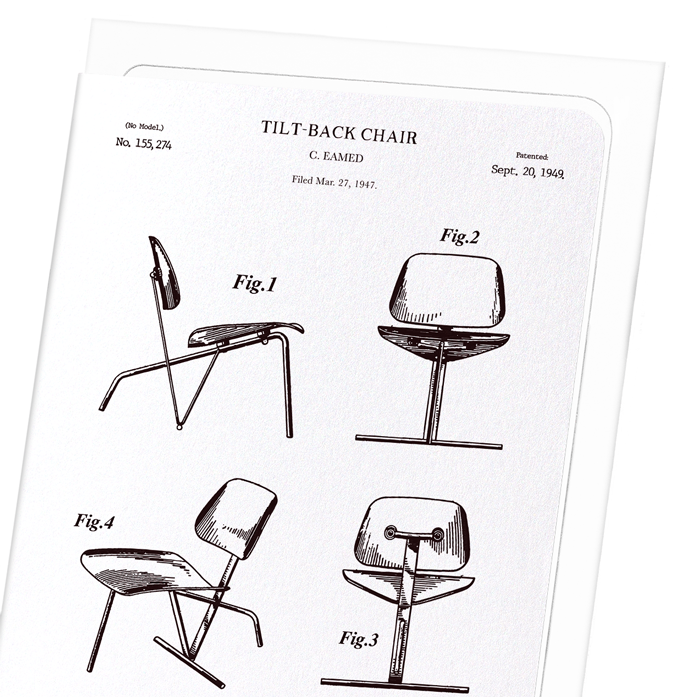 TILT BACK CHAIR (1949): Patent Greeting Card