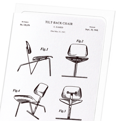 TILT BACK CHAIR (1949): Patent Greeting Card