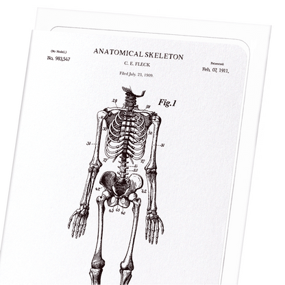 PATENT OF ANATOMICAL FULL SKELETON (1911): Patent Greeting Card