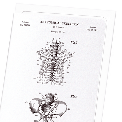 PATENT OF ANATOMICAL SKELETON (1911): Patent Greeting Card