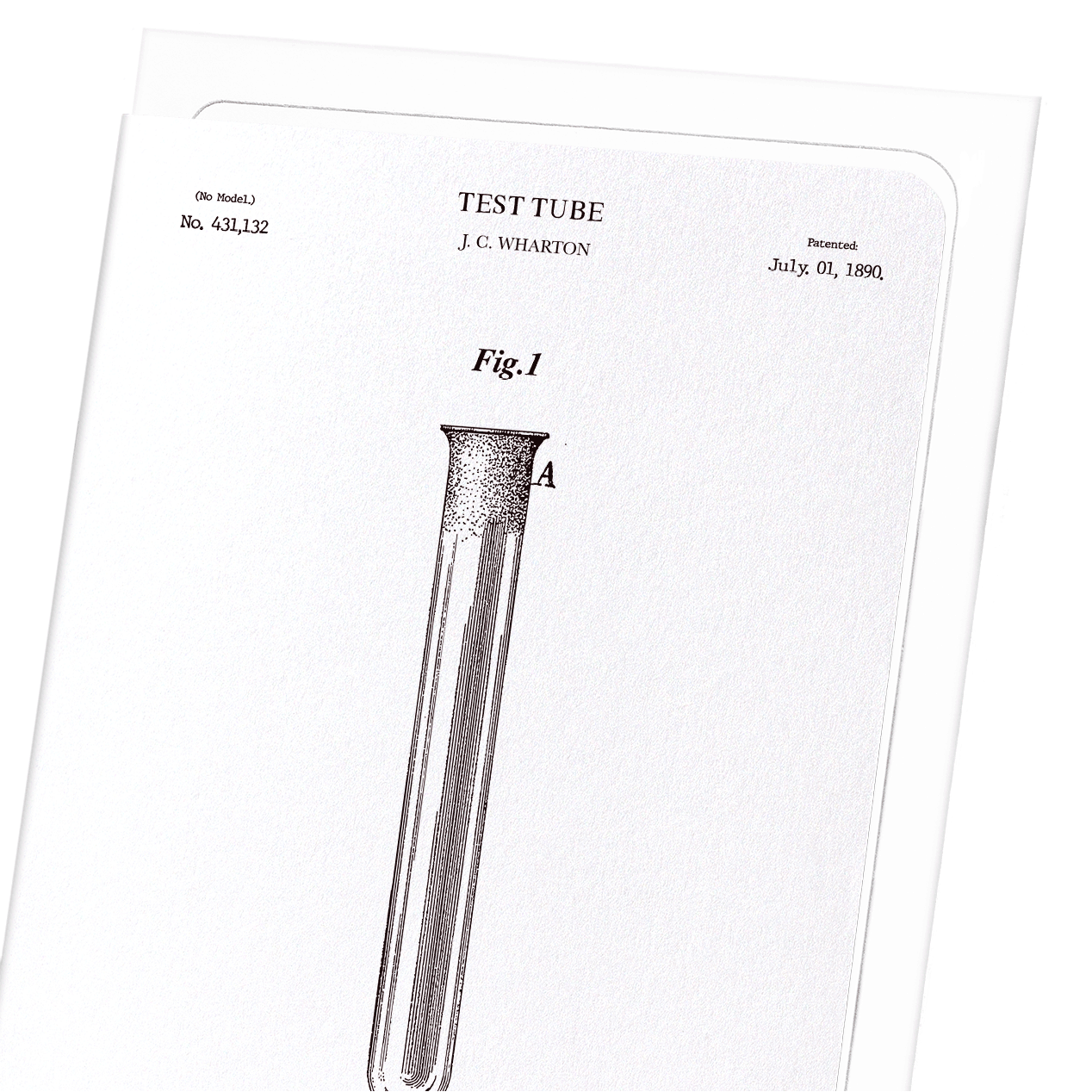 PATENT OF TEST TUBE (1890): Patent Greeting Card