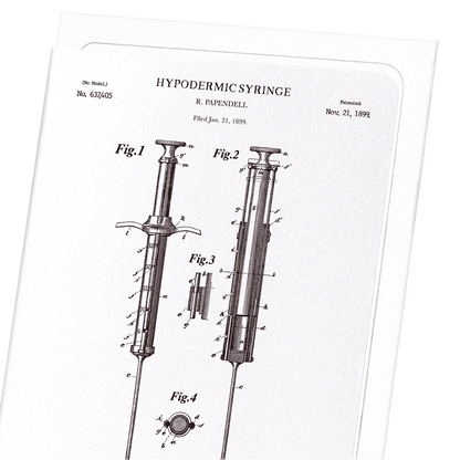 PATENT OF HYPODERMIC SYRINGE (1899): Patent Greeting Card