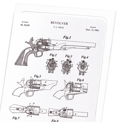 PATENT OF REVOLVER (1868): Patent Greeting Card