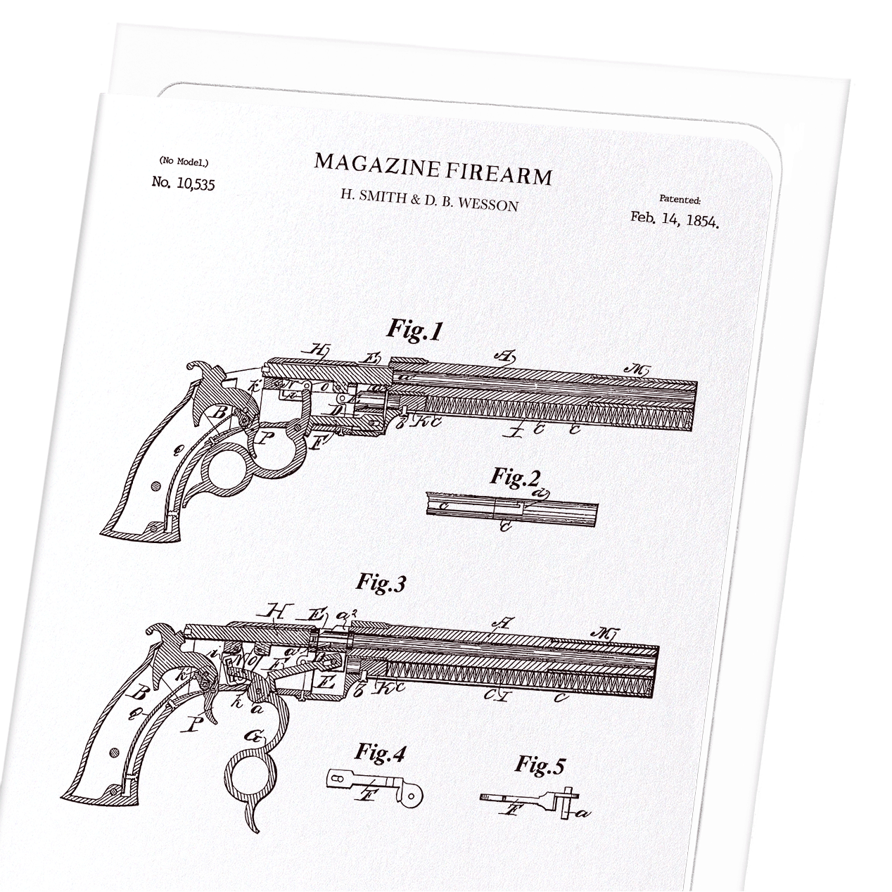 PATENT OF MAGAZINE FIREARMS (1854): Patent Greeting Card
