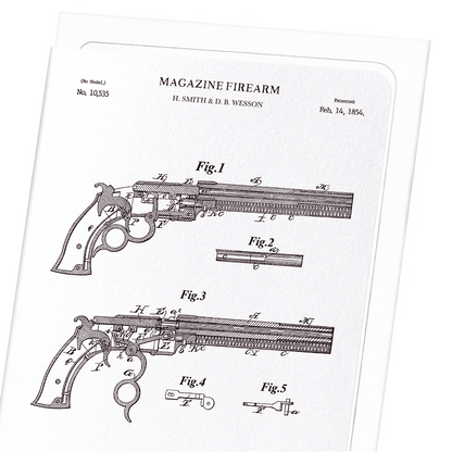 PATENT OF MAGAZINE FIREARMS (1854): Patent Greeting Card