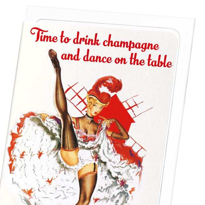 CAN CAN BIRTHDAY: Vintage Greeting Card