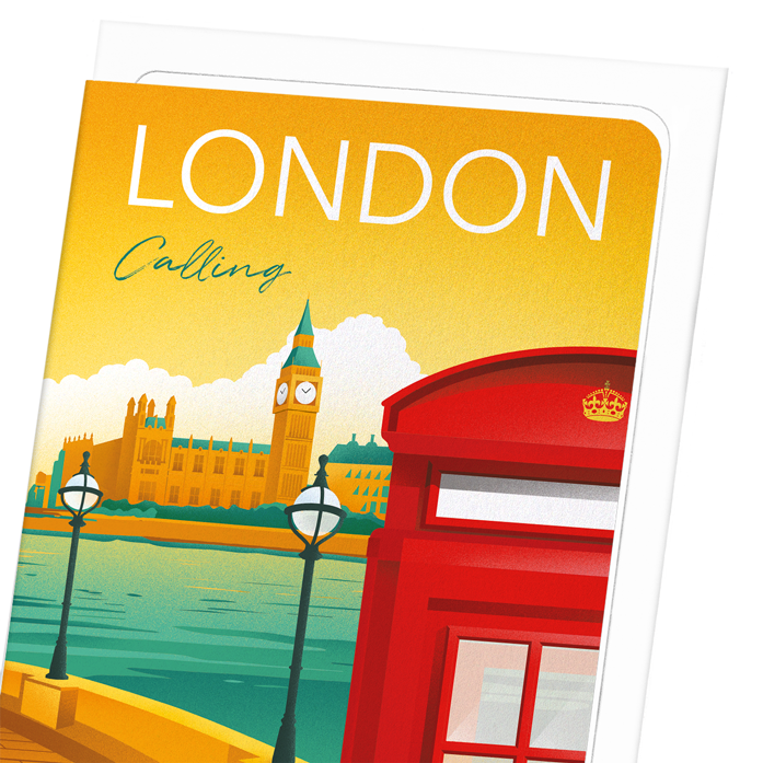 PARLIAMENT BY THE THAMES: Modern deco Greeting Card