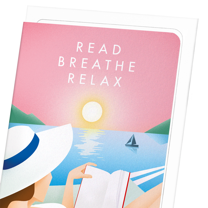READ BREATHE RELAX: Modern deco Greeting Card