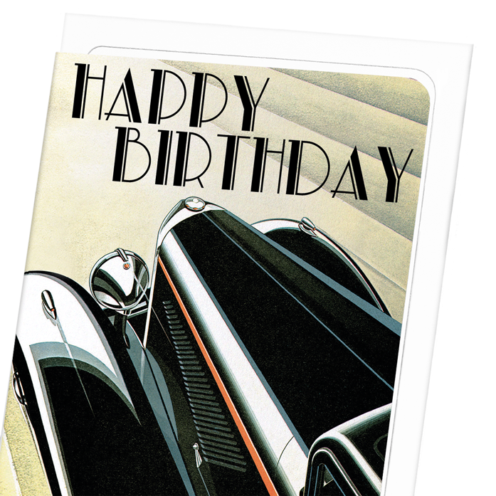 BIRTHDAY CAR: Vintage Greeting Card