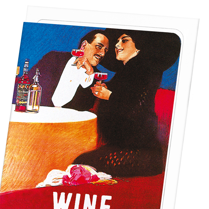 CLASSY WINE: Vintage Greeting Card