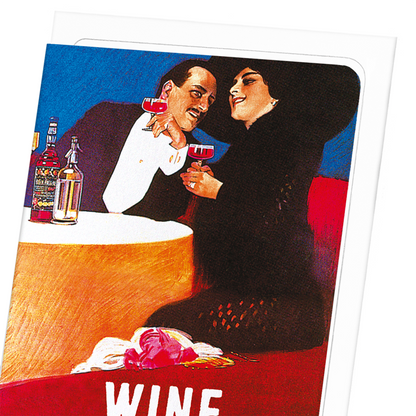 CLASSY WINE: Vintage Greeting Card